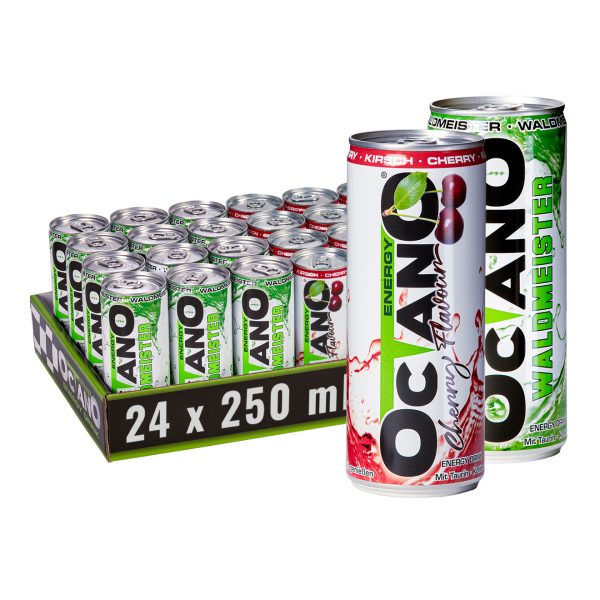 Octano Duo-Tray:<br>12 x Cherry + 12 x Waldmeister<br>250 ml – 24 Stück